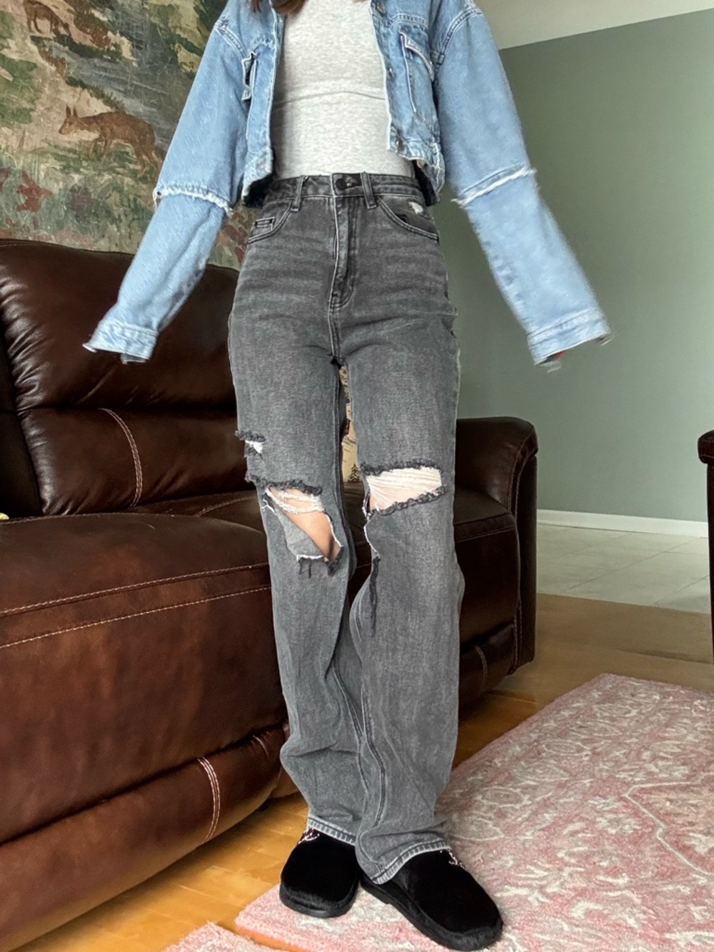 Pacsun black 90s boyfriend distressed denim jeans